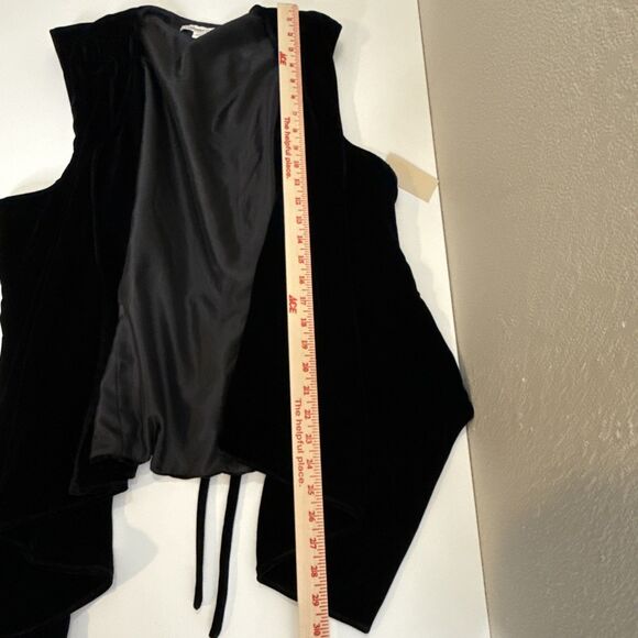 New Coldwater Creek Size XL Velvet Waterfall Open Front Vest Tie Back Sleeveless - Picture 11 of 11